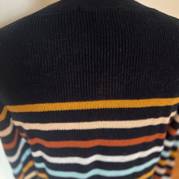 LOFT navy Striped Multicolor Women's Sweater medium - Picture 6 of 8